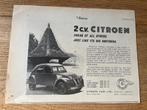 Citroen 2CV originele advertentie 1954 vintage, Ophalen of Verzenden, Gelezen, Citroën