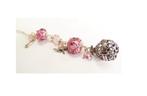 Roze zwangerschapsketting liefde met lampwork glaskralen, Sieraden, Tassen en Uiterlijk, Kettingen, Nieuw, Ophalen of Verzenden