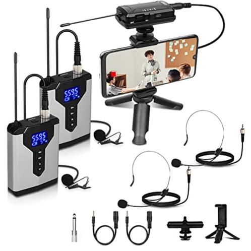 Q7-2 TWEE Microfono lavalier wireless con microfono a risvol, Muziek en Instrumenten, Microfoons, Nieuw, Overige typen, Draadloos