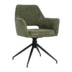 by fonQ Twist Eetkamerstoel - Linnen - Groen, NIEUW, Ophalen, Metaal, Overige kleuren, Nieuw