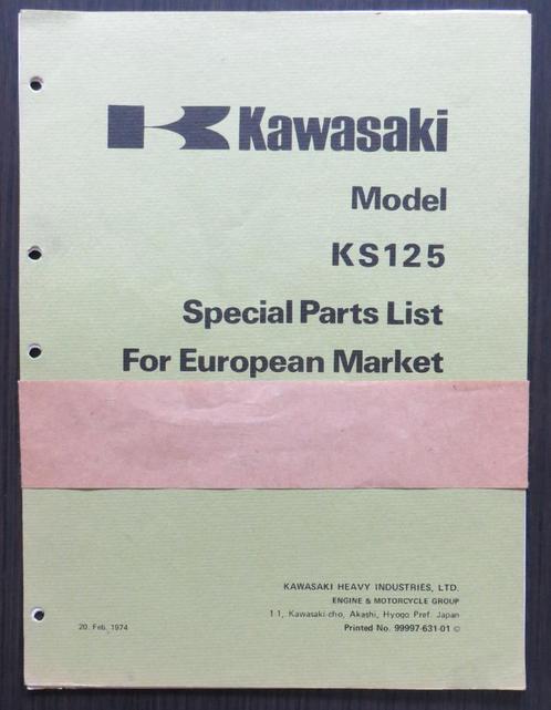 Originele Kawasaki KS125 Special Parts List - 1974, Motoren, Handleidingen en Instructieboekjes, Kawasaki, Verzenden