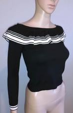 cropped trui zwart en roze H&M Divided XS of 34, Verzenden, Zo goed als nieuw, Maat 34 (XS) of kleiner, Zwart