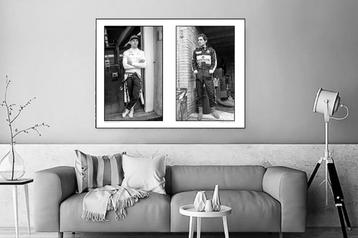 Org z/w foto 50X75 cm geprint acrylglas M Verstappen/A Senna beschikbaar voor biedingen