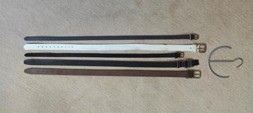 5 Riemen: Nieuw & Gedragen (95cm) + opberghanger  beschikbaar voor biedingen