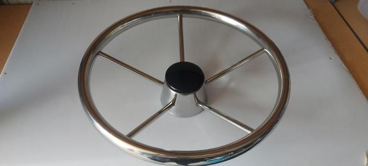 RVS Stuurwiel Ø340x95mm (komt van een Prins 580 Sundeck), Watersport en Boten, Bootonderdelen, Gebruikt, Motor en Techniek, Motorboot