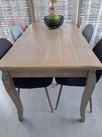 Eettafel hout whitewash, Huis en Inrichting, Tafels | Eettafels, Ophalen, 50 tot 100 cm, Zo goed als nieuw, Vijf personen of meer