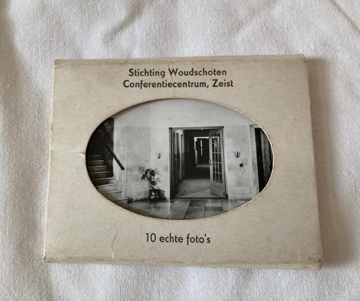 Vintage mapje foto's conferentiecentrum Woudschoten, Verzamelen, Foto's en Prenten, Gebruikt, Foto, Gebouw, Voor 1940, Ophalen of Verzenden