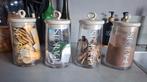4 glazen voorraadpotten Loft Storage Jar, Riviera Maison,, Huis en Inrichting, Ophalen of Verzenden, Zo goed als nieuw, Overige materialen