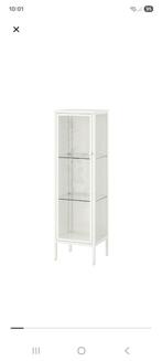 Mooie witte vitrinekast van ikea (baggebo), Huis en Inrichting, Kasten | Vitrinekasten, Ophalen, 50 tot 100 cm, Zo goed als nieuw