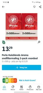 6 x 500 gram Perla koffie snelfiltermaling, Ophalen of Verzenden