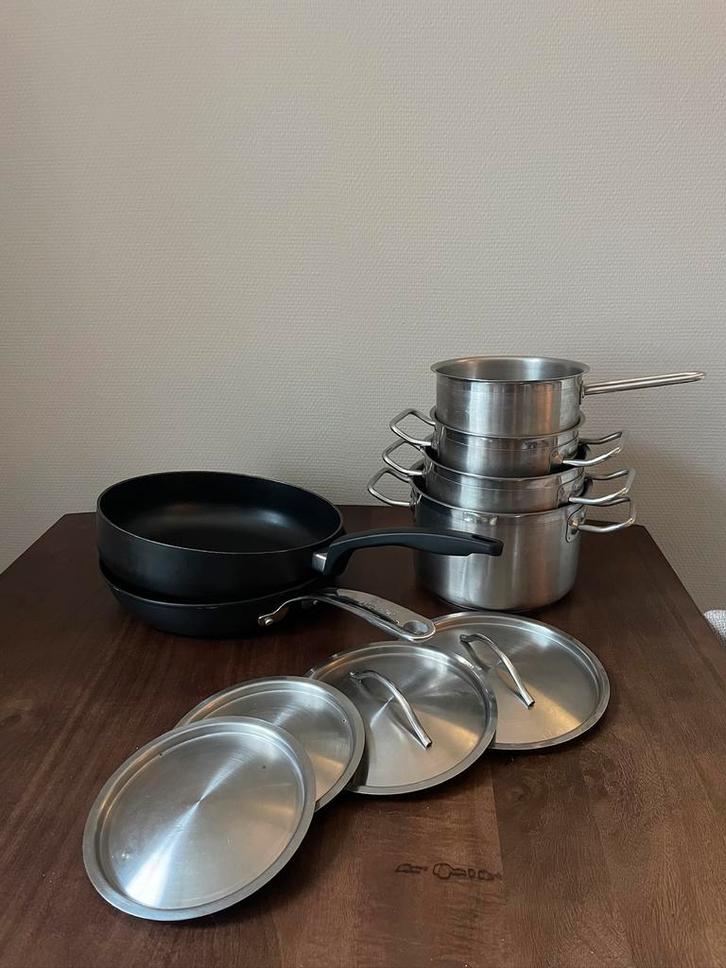 Pannenset, Huis en Inrichting, Keuken | Potten en Pannen, Pannenset, Rvs, Ophalen of Verzenden