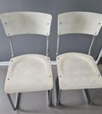 2 vintage  Auping buisframe stoelen, model 656, Gebruikt, Twee, Wit, Ophalen of Verzenden