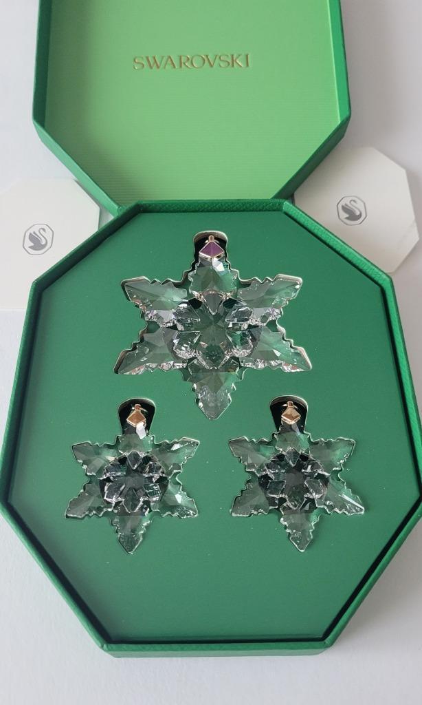 Swarovski 2024 Lim-Ed 3e Kerstster Set Helder. Kristallijn, Verzamelen, Swarovski, Nieuw, Figuurtje, Verzenden
