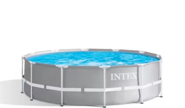 Intex Zwembad met Zandfilter & Zoutwatersysteem, Tuin en Terras, Zwembaden, Gebruikt, Opzetzwembad, 80 tot 120 cm, 200 tot 400 cm