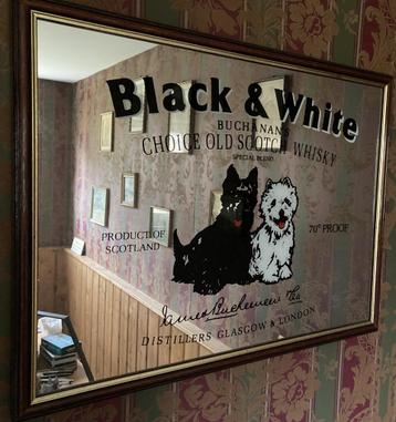 Reclame spiegel Black and White Whisky