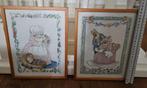 Borduur schilderijtjes-2x  vintage- ook verzenden, Ophalen, Zo goed als nieuw, Handborduren, Overige typen
