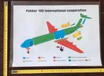Oude Reclame plaat FOKKER 100 Int.Cooperatin, Ophalen of Verzenden, Zo goed als nieuw, Kaart, Foto of Prent