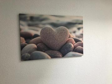 Canvas schilderijen - Hart - Stenen - Natuur - Keien - 40x60 beschikbaar voor biedingen