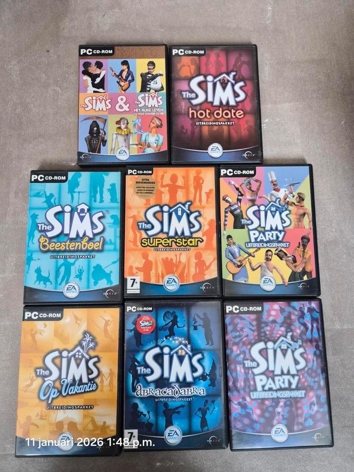 The Sims 1 + 7 Uitbreidingen - Complete Collectie!, Spelcomputers en Games, Games | Sony PlayStation 1, Gebruikt, Simulatie, 1 speler