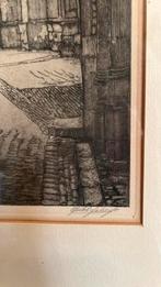 Antieke tekening, ingelijst achter glas. Gemerkt. Erfenis., Ophalen of Verzenden