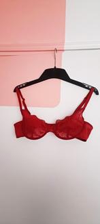 Bordeaux / wijnrode beugel BH met kant. Maat 85B, Kleding | Dames, Ondergoed en Lingerie, Hema, BH, Verzenden, Rood