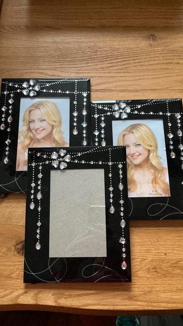 3 fotolijsten - zwart met strass beschikbaar voor biedingen