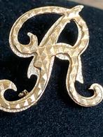 Gouden letter broche 14k 585, Ophalen of Verzenden, Goud