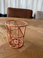 Roze metalen mandje / houder - woondecoratie, Ophalen of Verzenden, Zo goed als nieuw, Rond