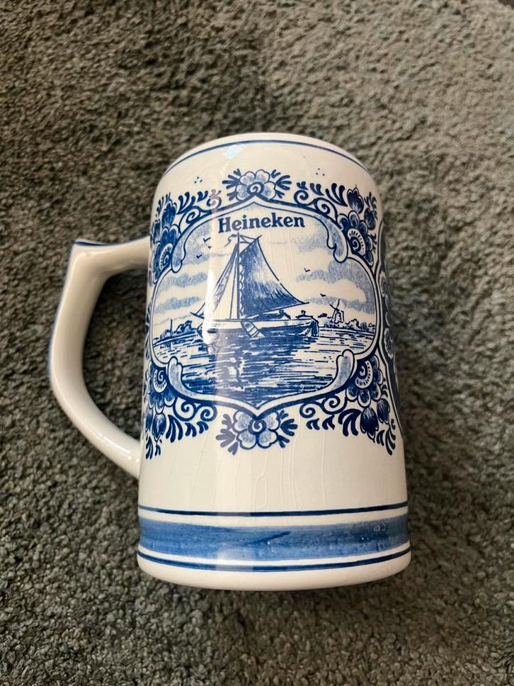 Delfts Blauwe Heineken Bierpul - Erfstuk, Huis en Inrichting, Keuken | Servies, Gebruikt, Overige typen, Overige stijlen, Aardewerk