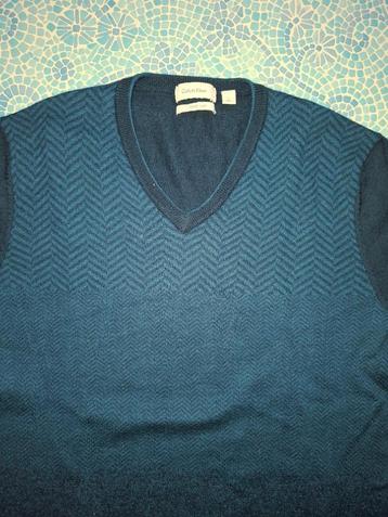Calvin Klein Merino Wol Herringbone V-hals Trui L beschikbaar voor biedingen