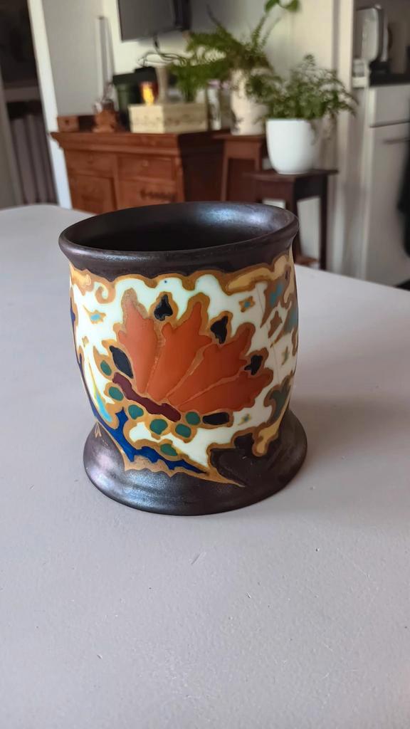 Gouda plateel pot., Antiek en Kunst, Antiek | Keramiek en Aardewerk, Ophalen of Verzenden