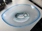 Adam Jablonski kristallen blauwe schaal - gesigneerd, Gebruikt, Schaal, Ophalen of Verzenden, Glas