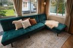 Design Slaapbank Groen Velours – Logeerbed – €150 (Amsterdam, Ophalen, 250 tot 300 cm, Hoekbank, 75 tot 100 cm