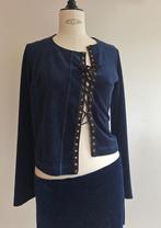 vestje small medium blue velvet Zilver notthatsexy veters, Kleding | Dames, Ophalen of Verzenden, Gedragen
