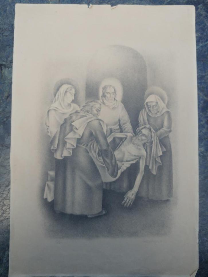 De Graflegging - litho van Lode Sengers (13/20), Antiek en Kunst, Kunst | Litho's en Zeefdrukken, Ophalen of Verzenden