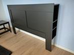 Brimnes Hoofdbord met bergruimte, zwart, 160 cm, Ophalen, Zwart, Tweepersoons, 160 cm