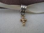 Pandora zilveren hanger met gouden kruisje, 1 bedel, Ophalen of Verzenden, Zilver, Pandora