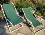 Set Franse ligstoelen | Vintage houten tuinstoelen, Ophalen, Gebruikt, Baambrugge, Info@babuschka.nl