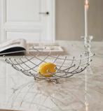 Sputnik Chroom Metalen Fruitschaal op pootjes zilverkleurig, Overige materialen, Gebruikt, Schaal, Vierkant