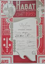 Bakker Diploma HABAT wedstrijden 1935 koekjes, Ophalen of Verzenden, Gebruikt, Rechthoekig Staand