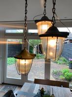 Drie vintage fabriekslampen / kooilampen, Minder dan 50 cm, Gebruikt, Vintage, Ophalen