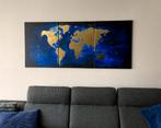 Canvas schilderij wereldkaart bladgoud 183x79,5, Ophalen