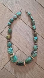 Tibetaanse turquoise ketting vergulde tussendelen, Ophalen of Verzenden, Zo goed als nieuw