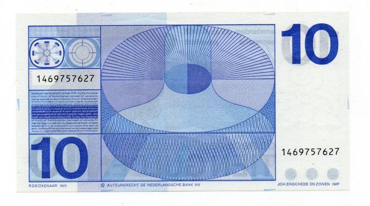 10 gulden 1968 - oud snijteken - unc - 023, Postzegels en Munten, Bankbiljetten | Nederland, Los biljet, 10 gulden, Verzenden