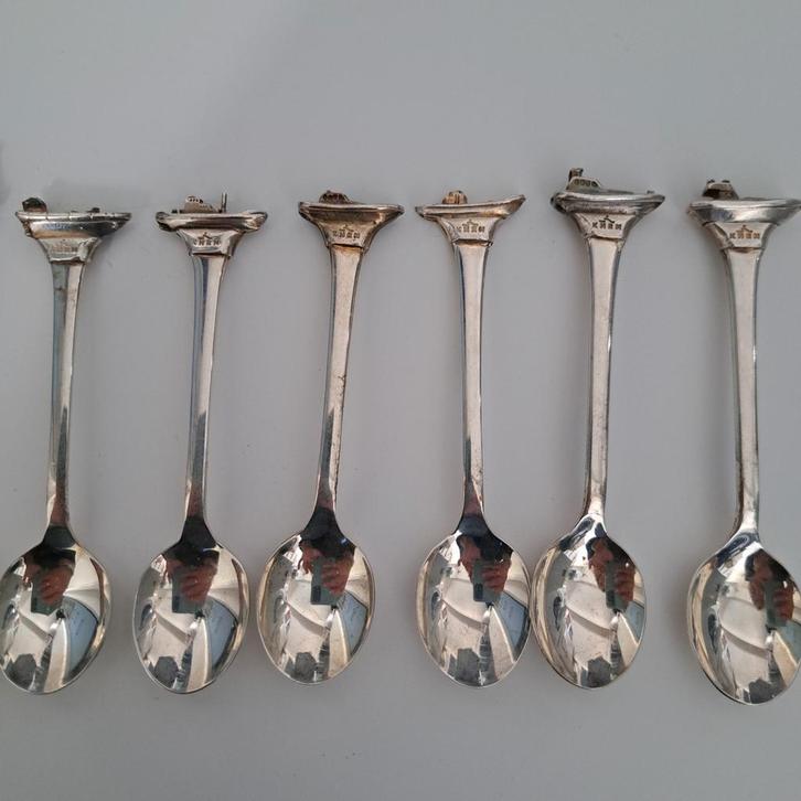 Theelepeltjes 6x , KNRM., Verzamelen, Scheepvaart, Zo goed als nieuw, Gebruiksvoorwerp, Motorboot, Ophalen of Verzenden