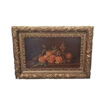 G. Henrotte 1914 fruit stilleven olieverf op paneel beschikbaar voor biedingen