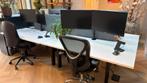 Complete elektrische werkplek (2 personen) plus 4schermen, Werkplek, Ophalen, Gebruikt, Bureau