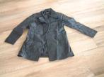 vintage  zwart leren leer jas maat 38, Ophalen of Verzenden, Gedragen, Maat 38/40 (M), Zwart
