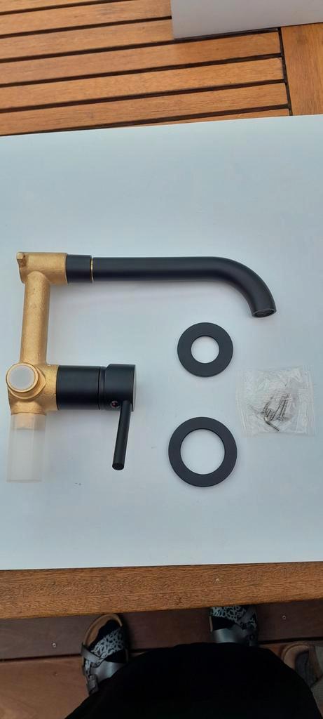 Saniclear Nero Inbouw Wastafelkraan Zwart, Doe-het-zelf en Verbouw, Sanitair, Nieuw, Kraan, Ophalen of Verzenden