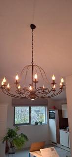 Grote bronzen kroonluchter met 12 lampjes, Huis en Inrichting, Lampen | Kroonluchters, Ophalen, Gebruikt